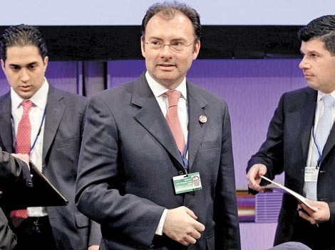 Mexican finance minister Luis Videgaray Caso arrives at a G-24 meeting during the 2013 Spring Meeting of the International Monetary Fund and World Bank in Washington