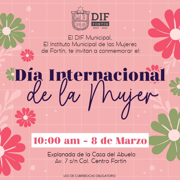 Invita Ayuntamiento de Fortin a conmemorar el Día Internacional de la&nbsp;Mujer.