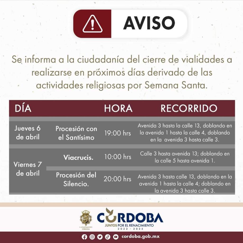 Habra cierre de vialidades por Semana&nbsp;Santa