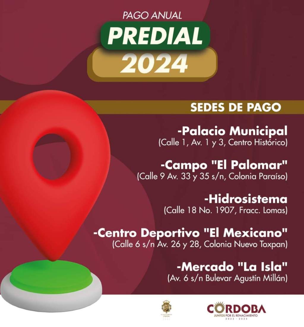 Habra cinco sedes para Pago de Predial&nbsp;2024