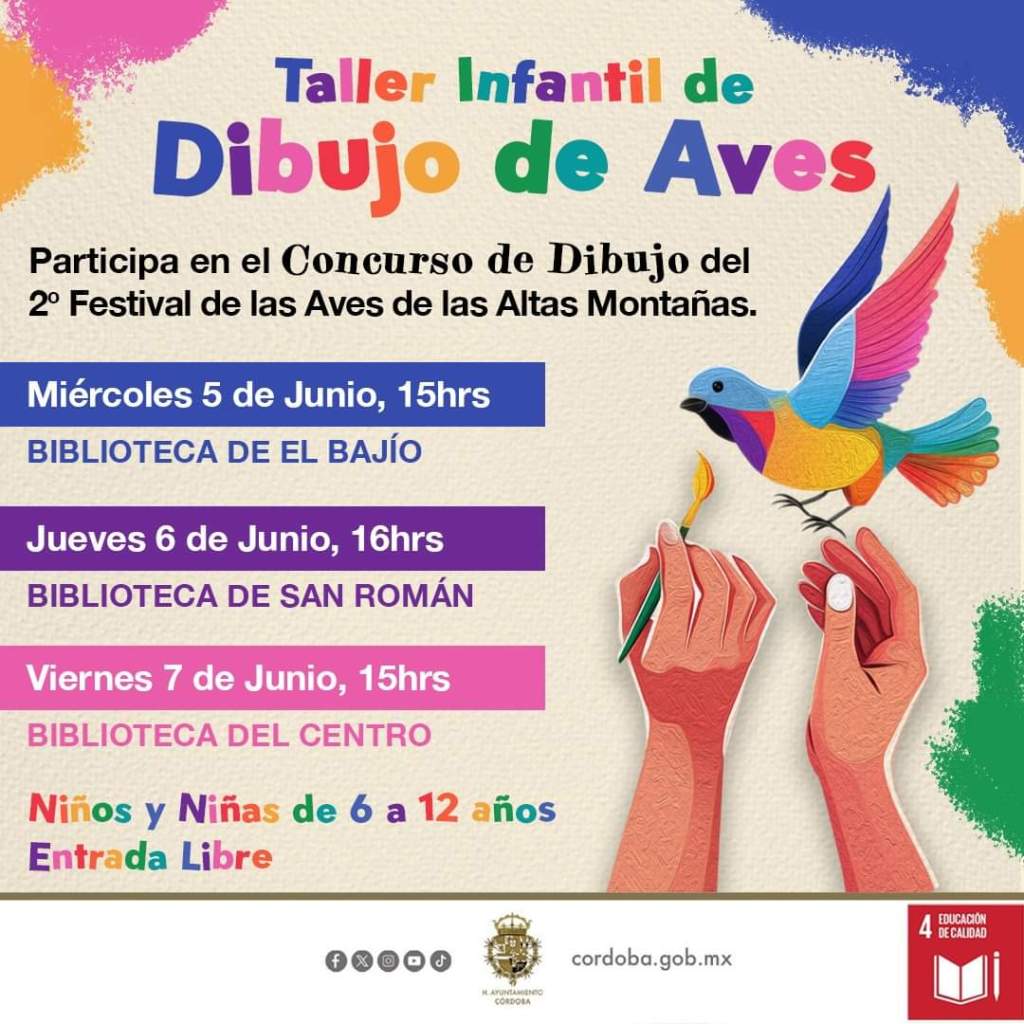 Convocan a talleres de dibujo de aves y amplían al 10 de junio plazo para participar en&nbsp;concurso
