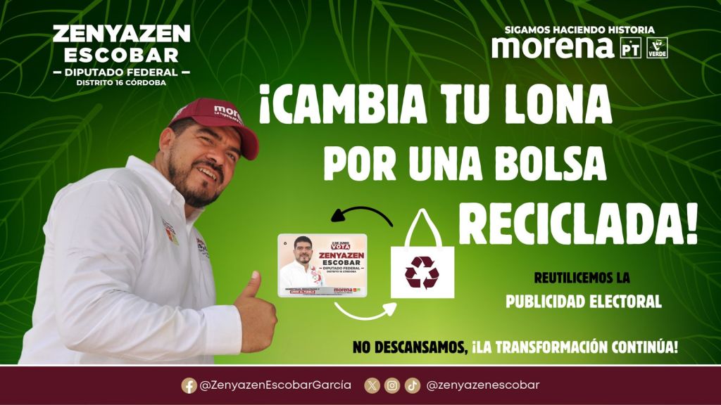 Zenyazen Escobar impulsa campaña de reciclaje de&nbsp;lonas